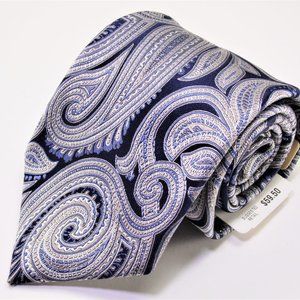 Michael Kors Blue Paisley 100% Silk Mens Tie NWT